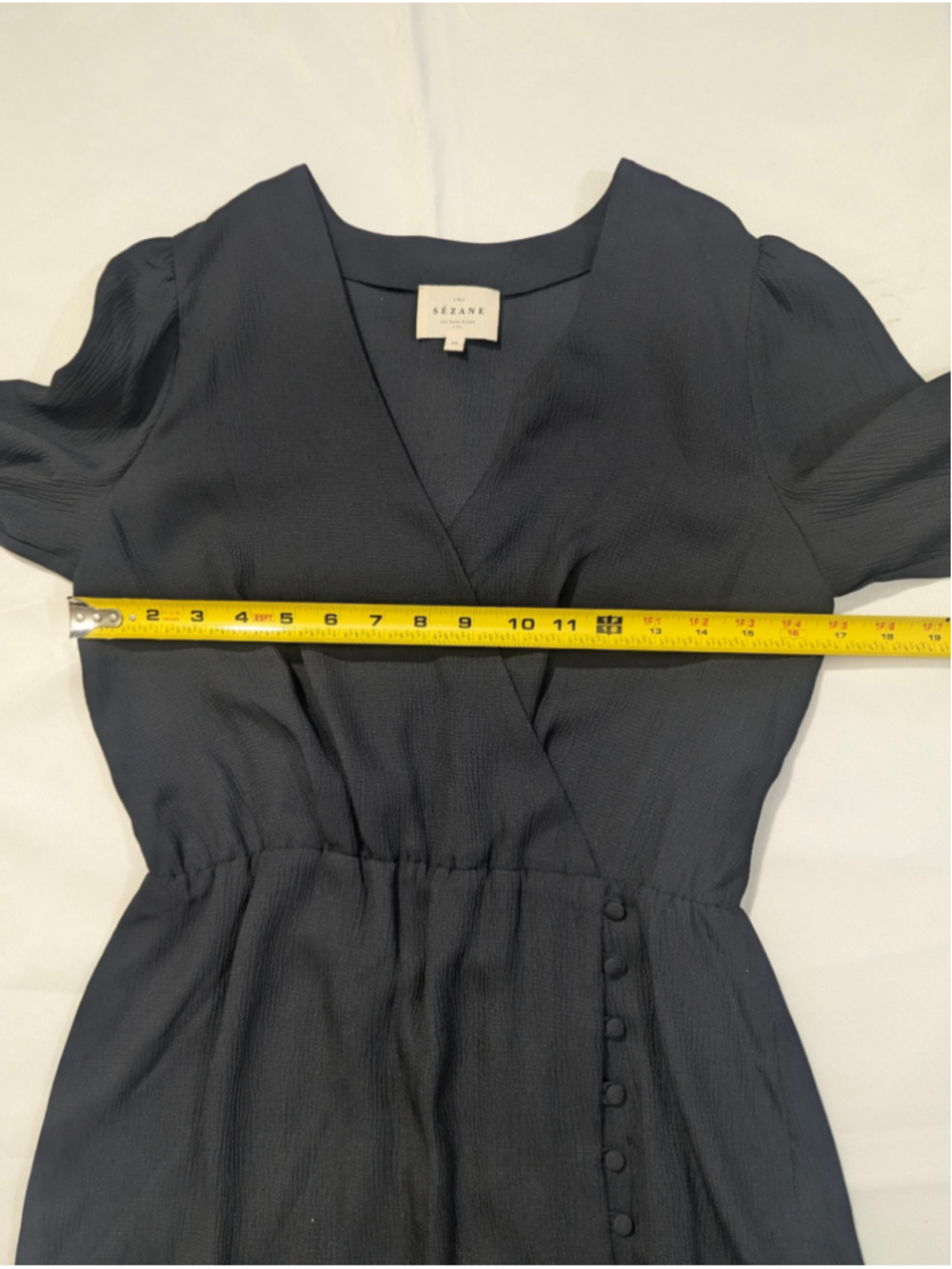 Sezane Black V-Neck Long Sleeve Dress Size 6 38 - Picture 7 of 16
